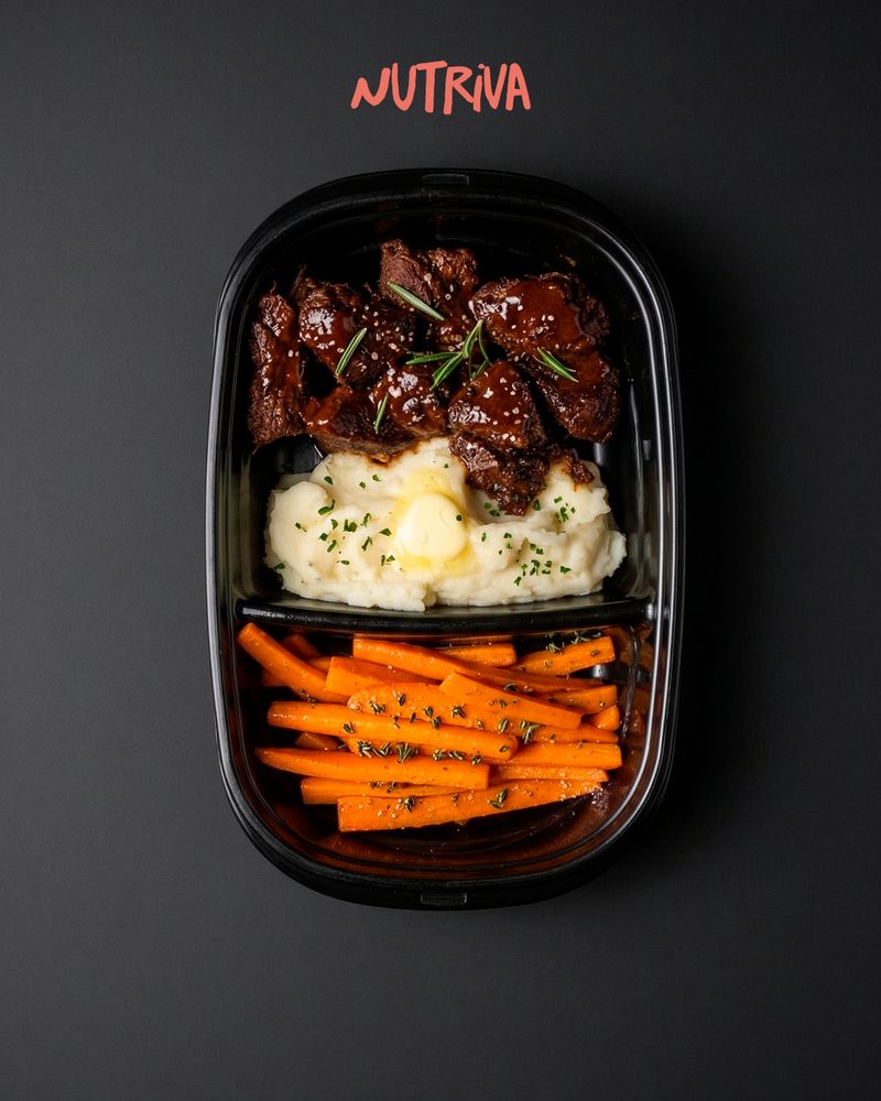 Carne Glaseada con Puré